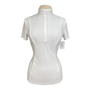 Rider's Gene Jersey & Mesh Short Sleeve Competition Polo in White - Women's Medium