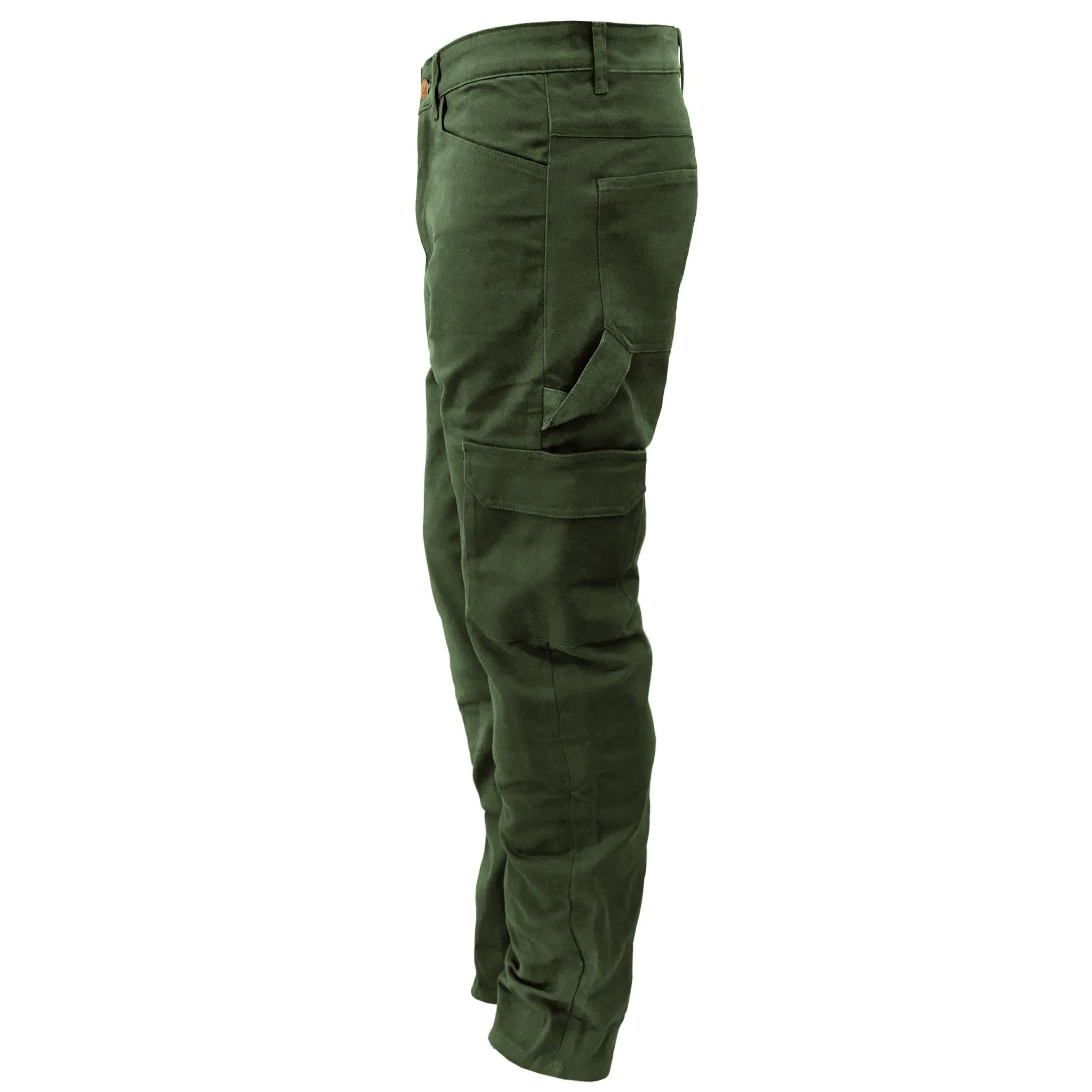 SALE Relaxed Fit Cargo Pants - Army Green with Pads