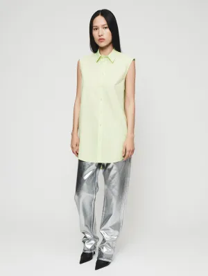 Sleeveless Buttondown Shirt in Limeade