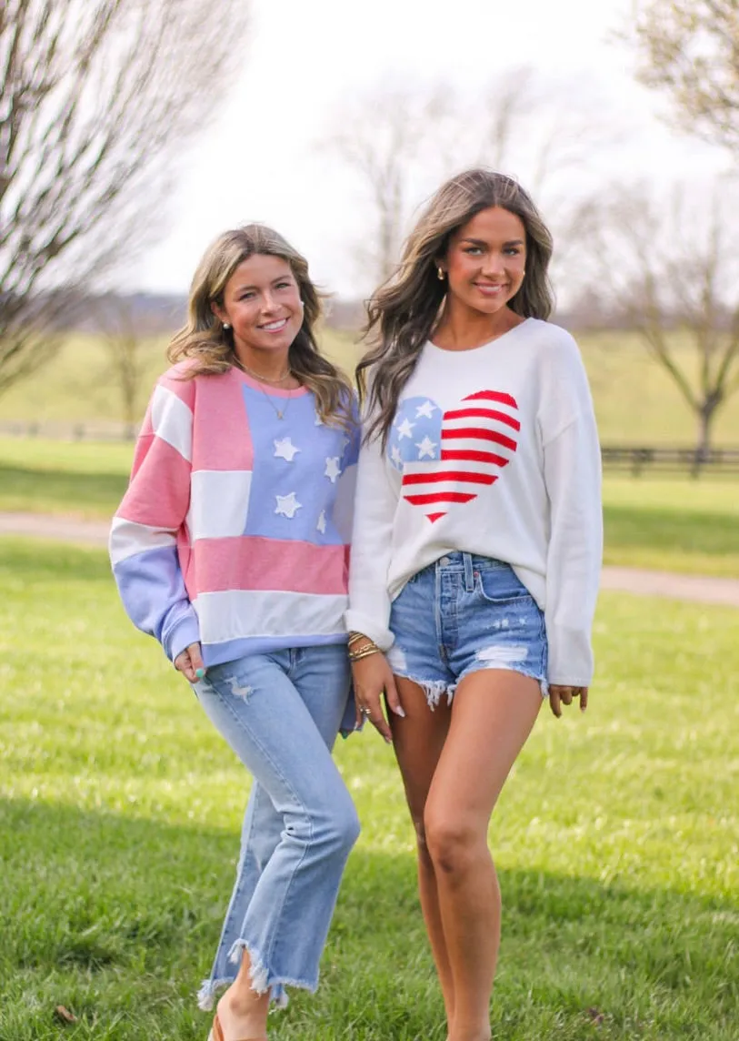 Starry Night Patriotic Light Weight Sweatshirt