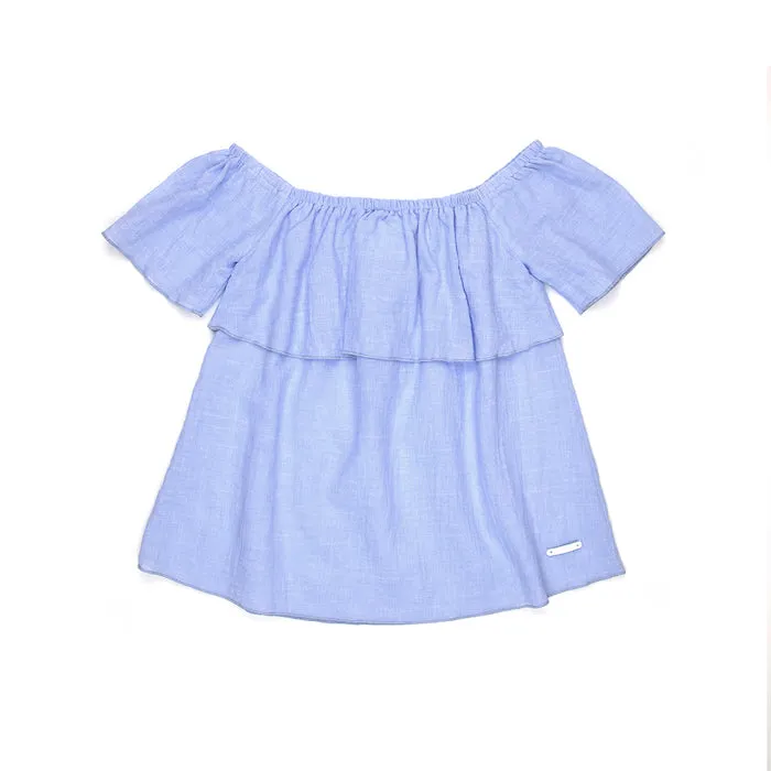 Sudo Isla Off Shoulder Top - Sky Blue