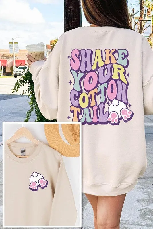 Tail Easter Front Back Graphic Fleece Sweatshirts