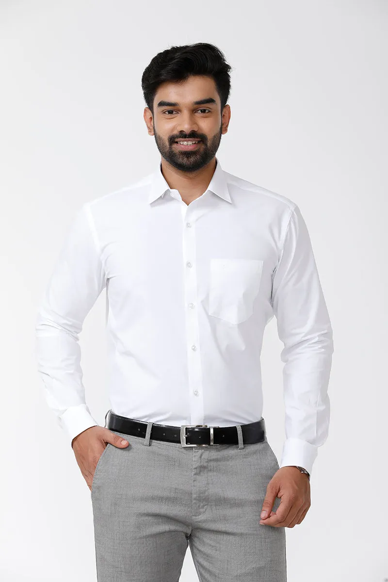 User Cotton - 100% Cotton Formal White Shirt For Men | Uathayam