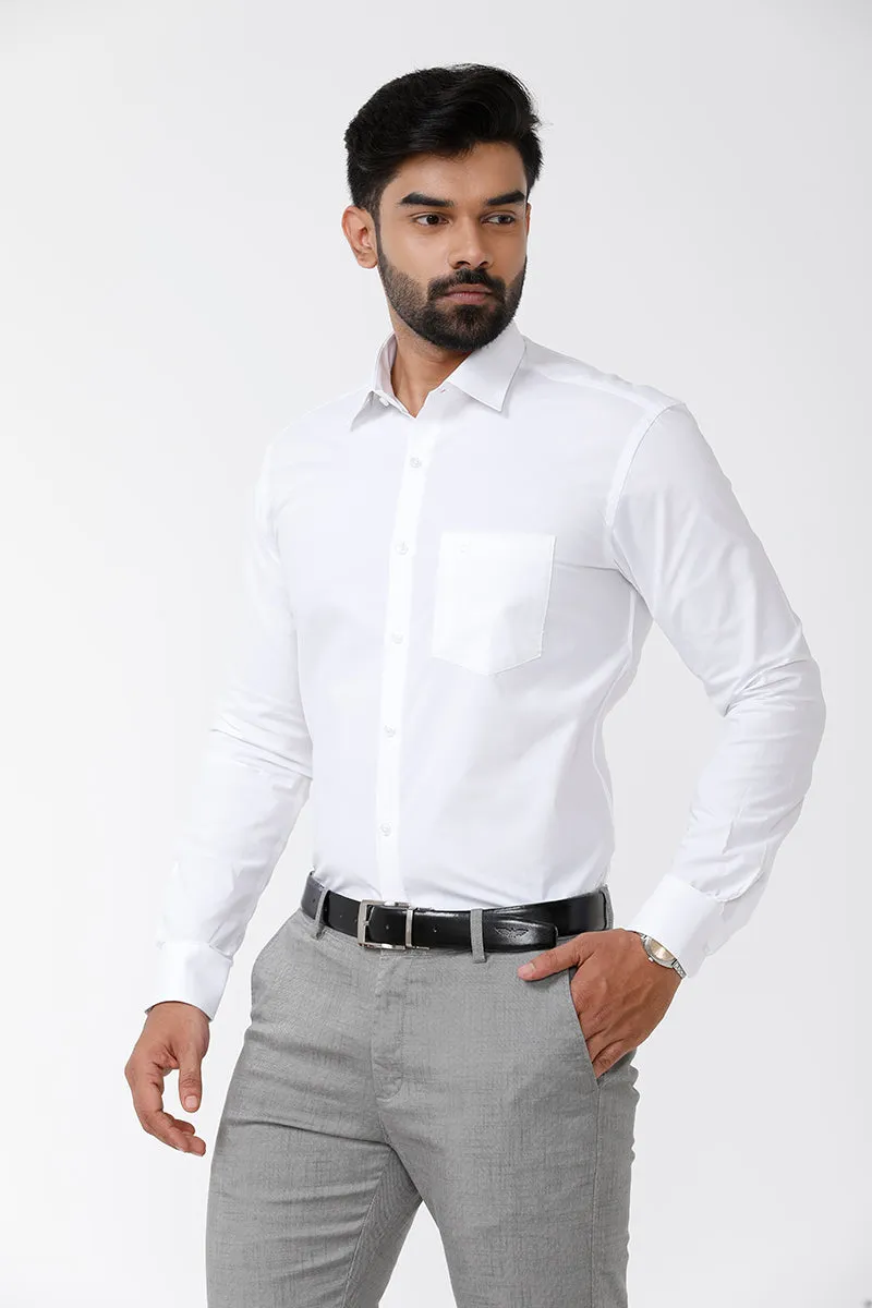 User Cotton - 100% Cotton Formal White Shirt For Men | Uathayam