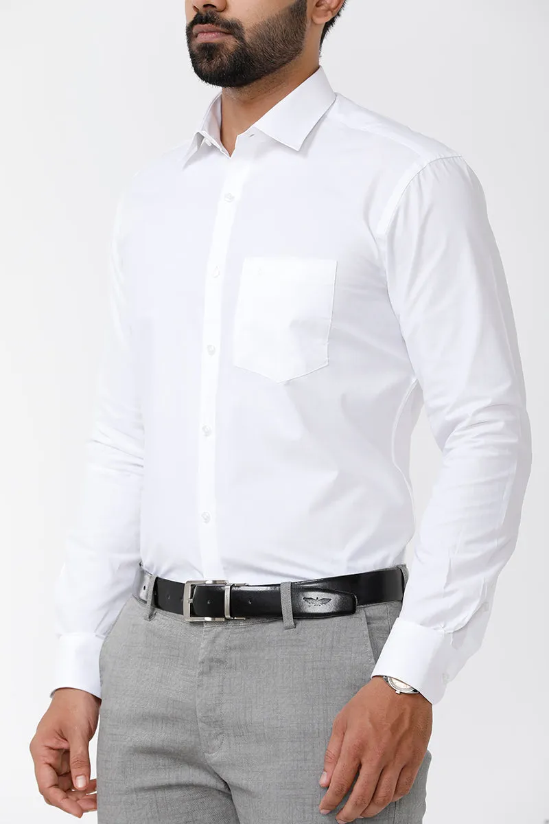 User Cotton - 100% Cotton Formal White Shirt For Men | Uathayam