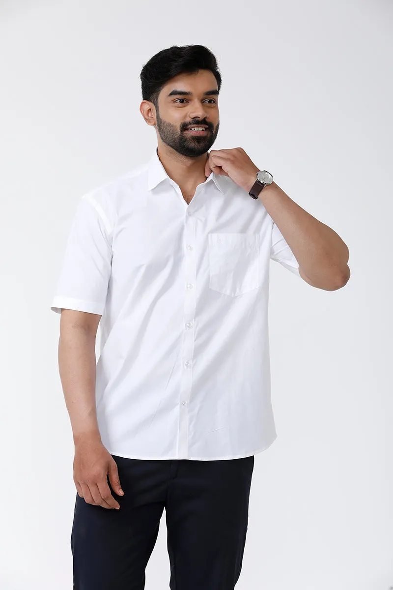 White Field - 100%Cotton Formal White Shirt For Men | Uathayam