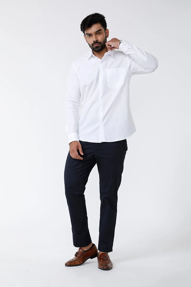 White Field - 100%Cotton Formal White Shirt For Men | Uathayam