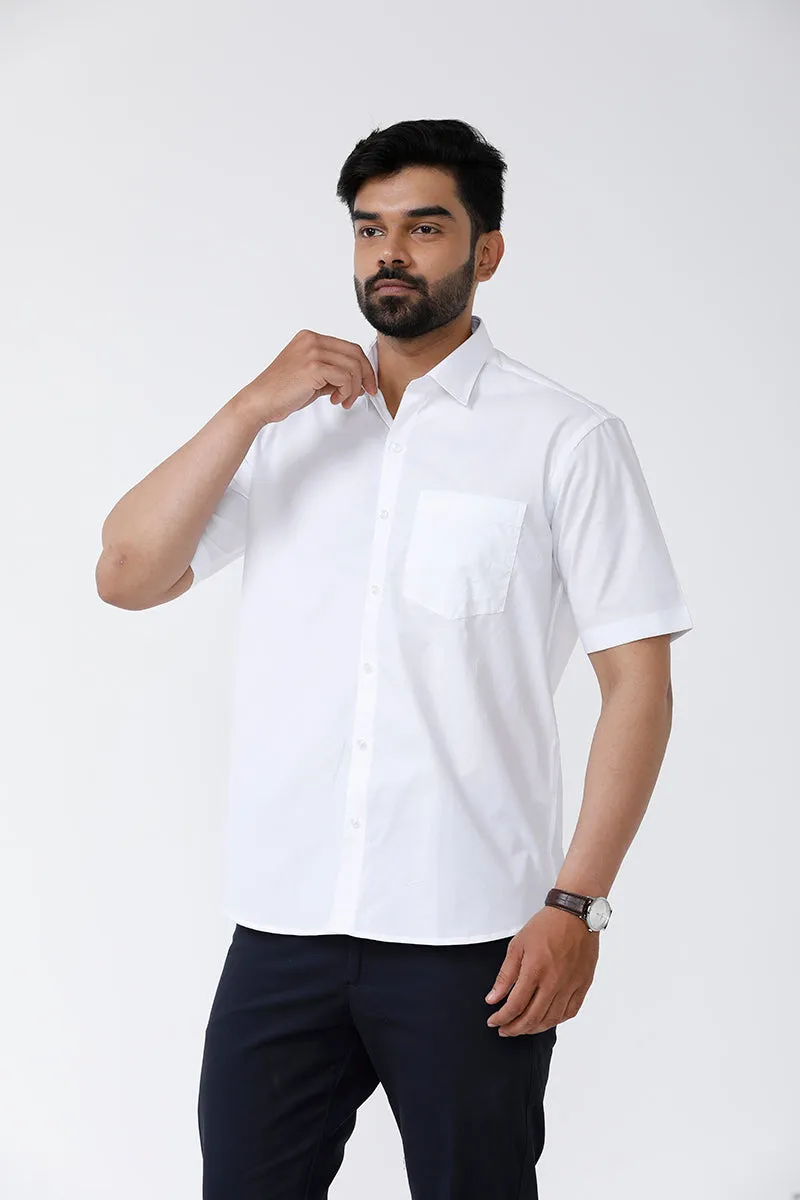 White Field - 100%Cotton Formal White Shirt For Men | Uathayam