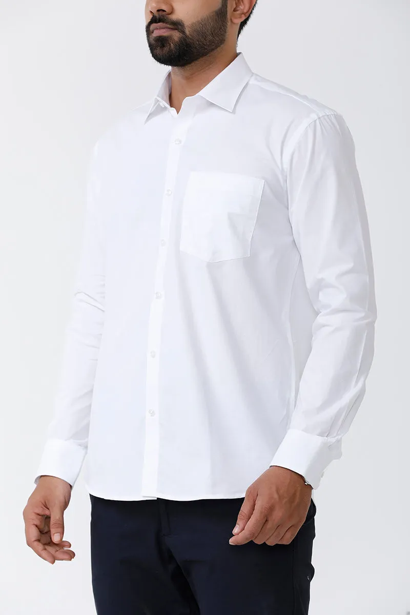 White Field - 100%Cotton Formal White Shirt For Men | Uathayam