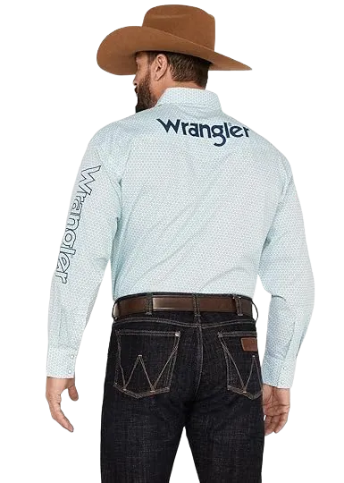 Wrangler Men's Logo Turquoise Shirt