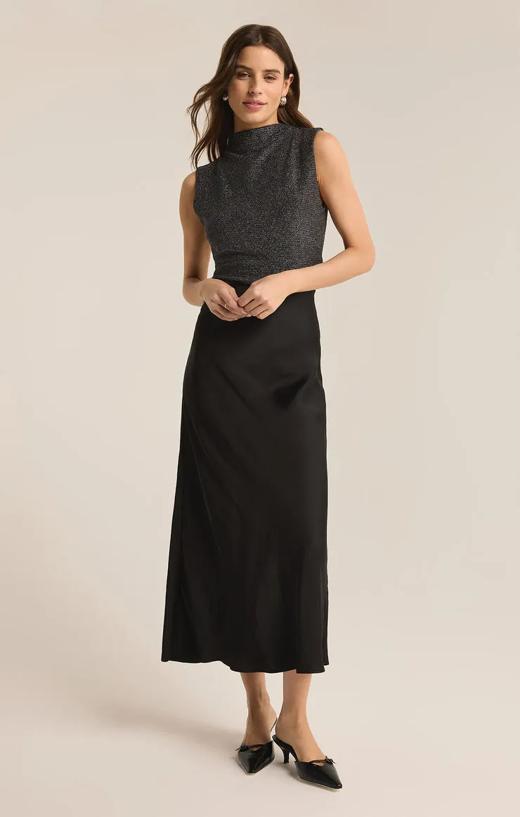 Z SUPPLY Europa Luxe Sheen Midi Skirt - More Colors Available